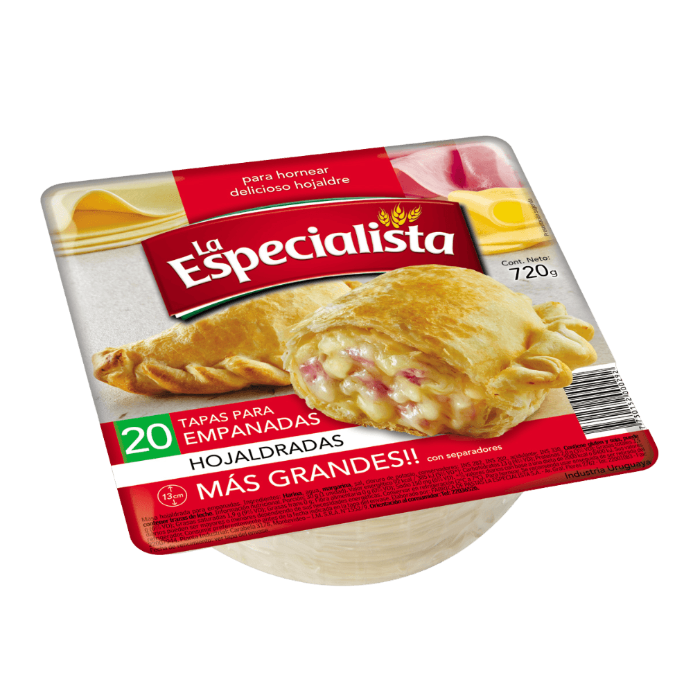 Tapa empanadas LA ESPECIALISTA hojaldrada 20 un. 720 g
