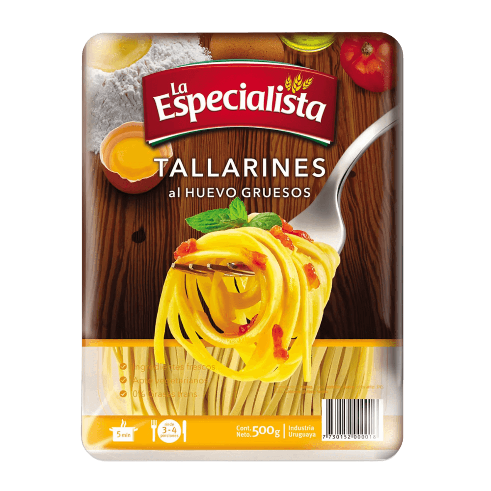 Tallarines al Huevo Gruesos LA ESPECIALISTA Envasados al Vacío 500g